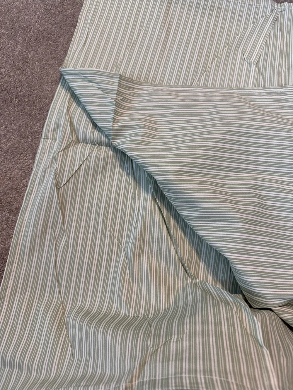 Laura Ashley Mint and White Narrow Stripe Pillow Shams - Set of 2